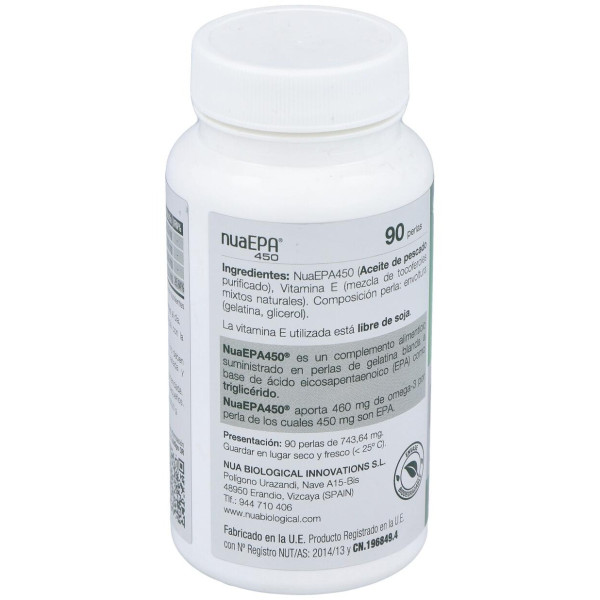 Nua Biological Nuaepa 450 Para La Tensión Y Triglicéridos 90 Perlas