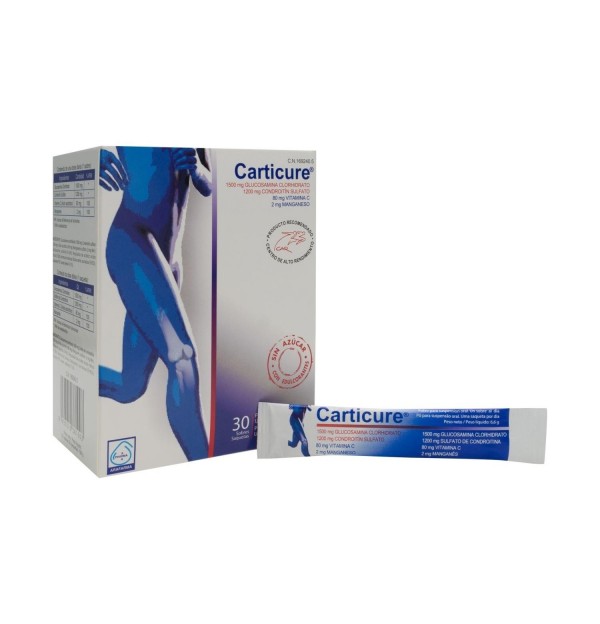 Carticure Polvo Para Suspension Oral - Condroitina + Glucosamina, 30 Sobres. - Arafarma