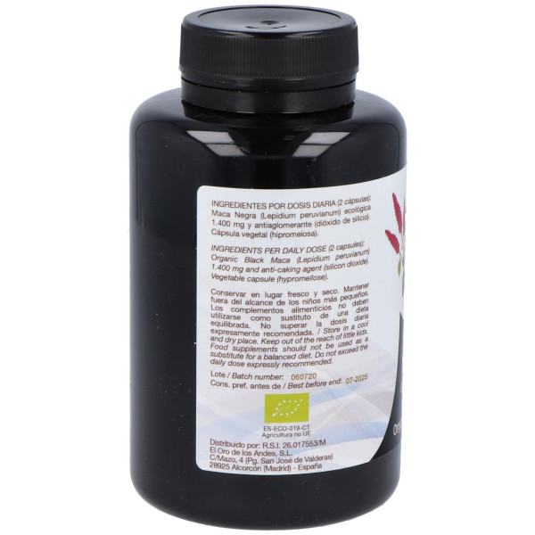 El Oro De Los Andes Maca Negra Ecológica 90 Cápsulas