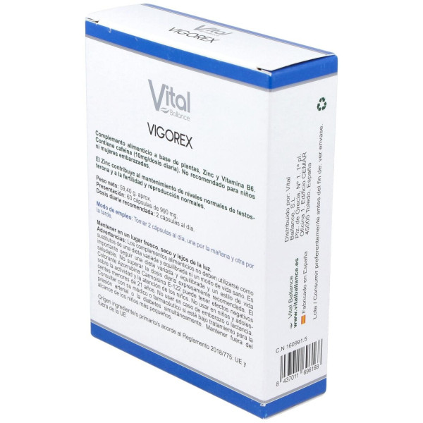 Vital Ballance Vigorex Para La Vitalidad Masculina 60 Cápsulas