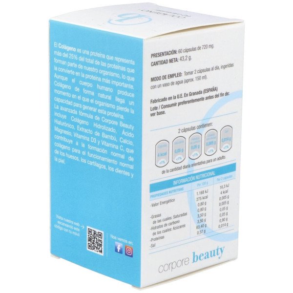 Corpore Beauty Colageno Hidrolizado+Ac Hialur. 60C