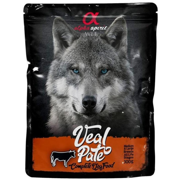 Alpha Spirit Perro Pouch Pate Ternera 12 X 300 Gr