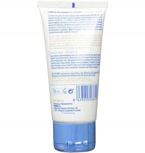 Ozoaqua Crema De Manos De Aceite Ozonizado (1 Tubo 50 Ml)
