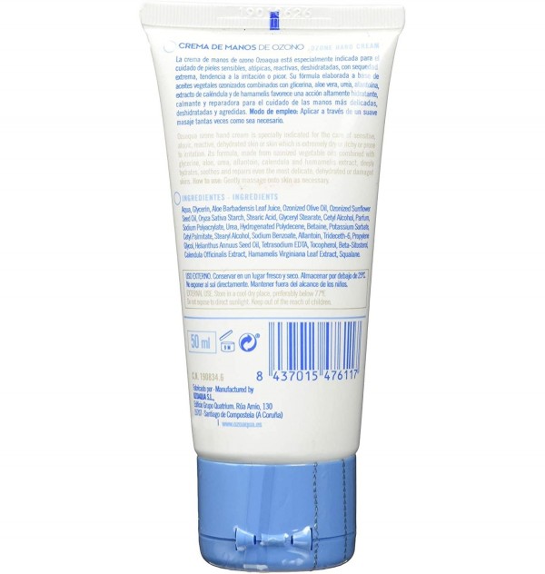 Ozoaqua Crema De Manos De Aceite Ozonizado (1 Tubo 50 Ml)