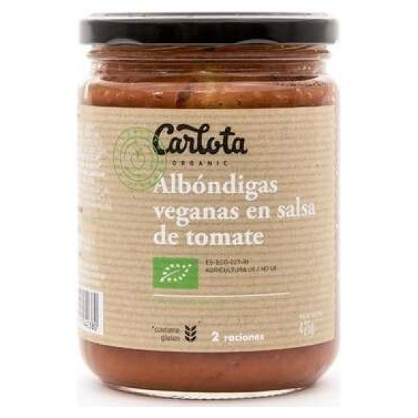 Carlota Organic Albondigas Salsa Tomat Bio Veg 425G