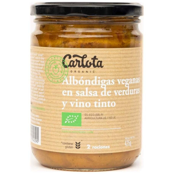 Carlota Organic Albondigas Salsa Verdu Bio Veg 425G