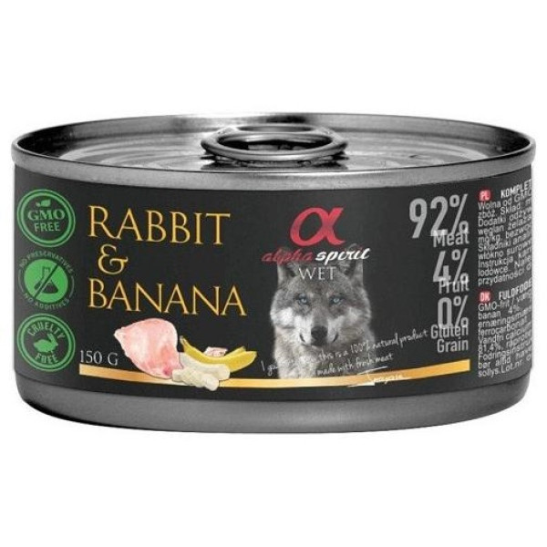 Alpha Spirit As Lata Conejo Platano 6X400G