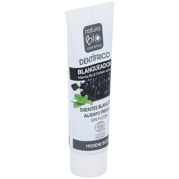 Naturabio Cosmetics Dentifrico Blanqueador Menta Bio Y Carbon Activo 75Ml