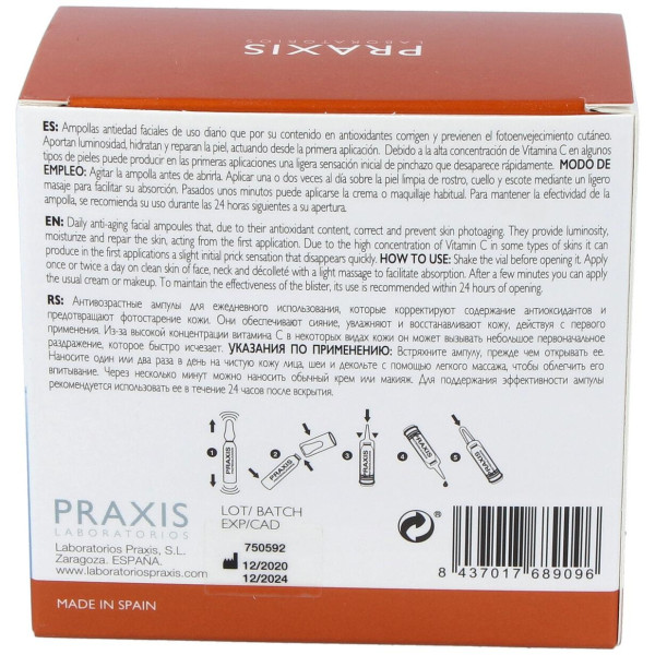 Praxis Proteoglicanos Vit C Plus 24 Ampollas