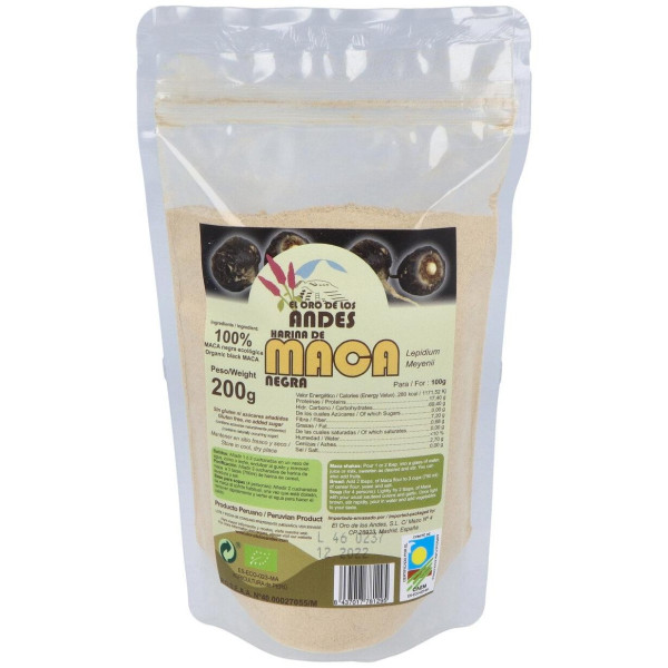 El Oro De Los Andes Harina De Maca Negra 100% 200G