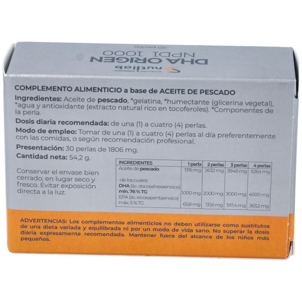 Dha Origen Npd1 1000 Blister 30Perlas.