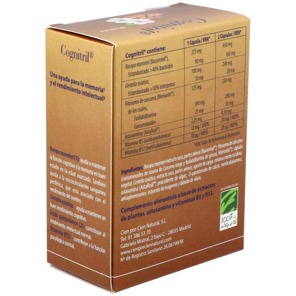 100% Natural Cognitril 60 Cápsulas