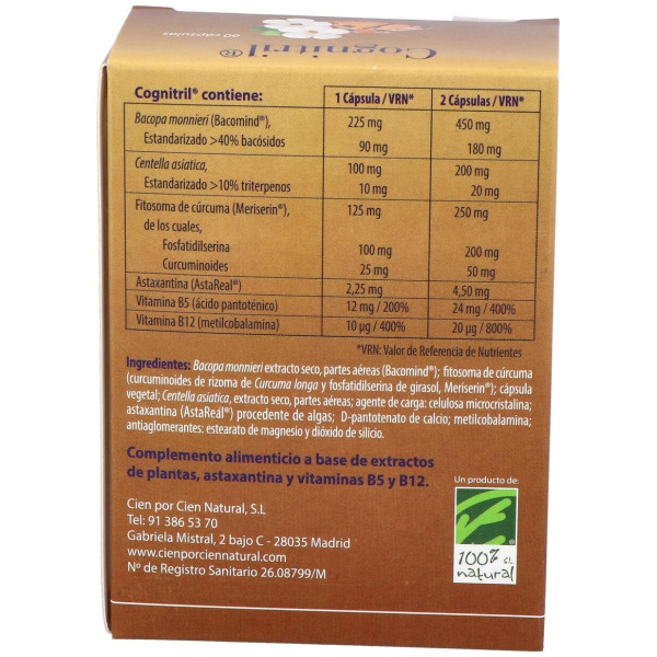 100% Natural Cognitril 60 Cápsulas