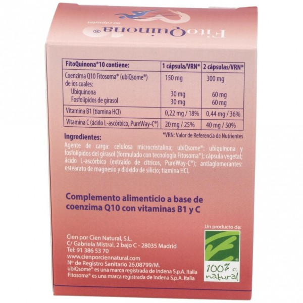 Cien Por Cien Natural Fitoquinona 10 60 Capsulas