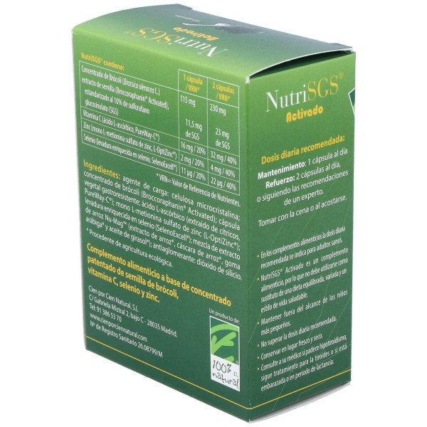 Cien Por Cien Natural Nutrisgs Activado 60 Cápsulas
