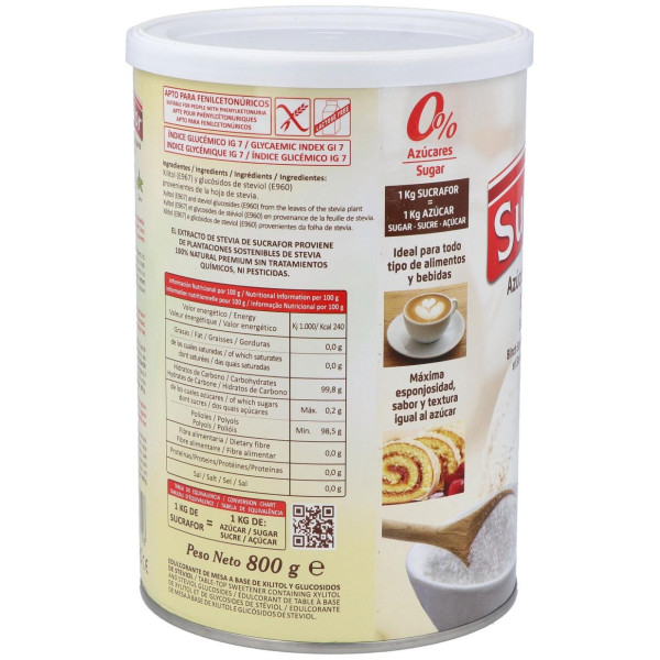 Sucrafor (Azucar De Abedul Y Stevia) 800Gr 2