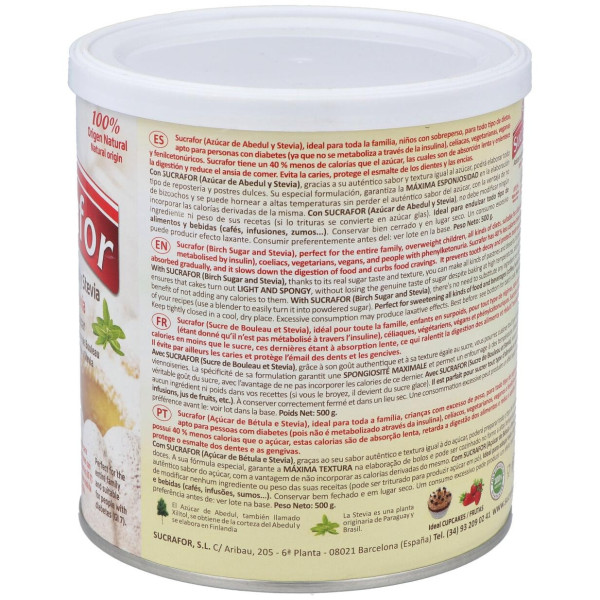 Sucrafor (Azucar De Abedul Y Stevia) 500Gr 2
