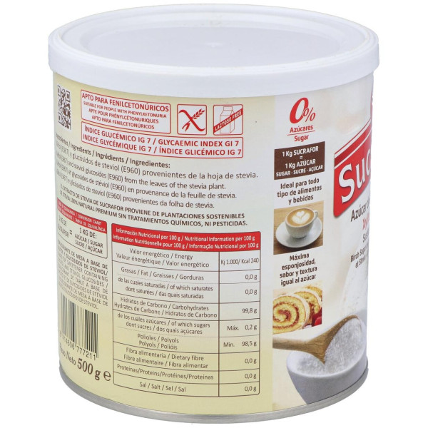 Sucrafor (Azucar De Abedul Y Stevia) 500Gr 2