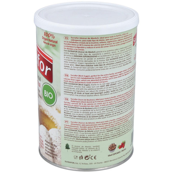 Sucrafor ( Azucar De Abedul) 800Gr. Bio