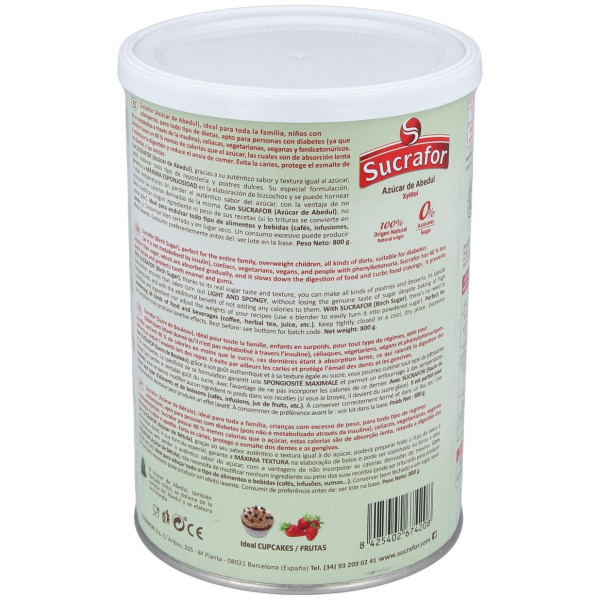 Sucrafor ( Azucar De Abedul) 800Gr. Bio
