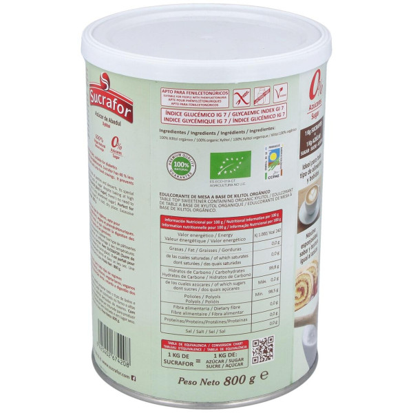 Sucrafor ( Azucar De Abedul) 800Gr. Bio