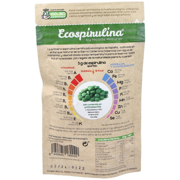 Ecospirulina Espirulina Pura 160Comp