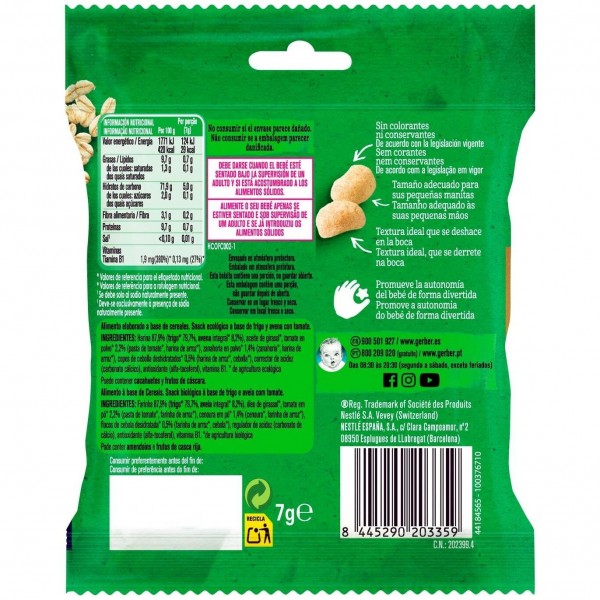 Gerber Chips De Cereales Con Tomate, 7 G