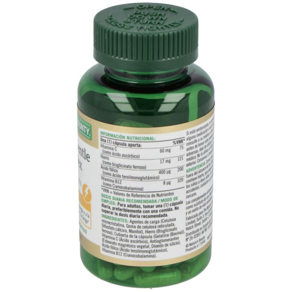 Hierro Gentle Complex Con Vitamina C Y B12 100 Cápsulas