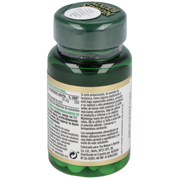 Zinc 25 Mg 100 Comprimidos Recubiertos