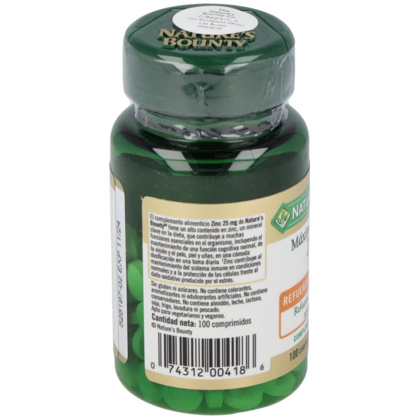 Zinc 25 Mg 100 Comprimidos Recubiertos