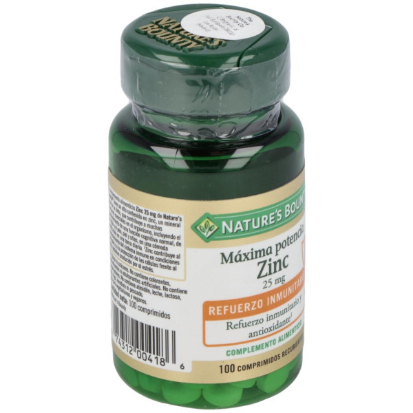 Zinc 25 Mg 100 Comprimidos Recubiertos