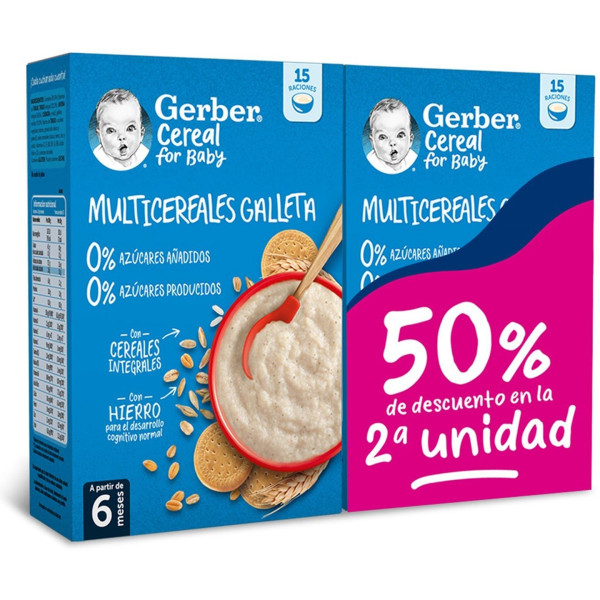 Nestlé Gerber Multicereal Galleta 0% 270G Duplo
