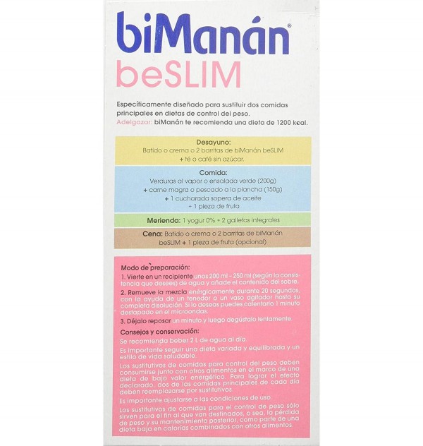 Bimanan Beslim Sustitutivo Batido (6 Sobres 50 G Sabor Chocolate)