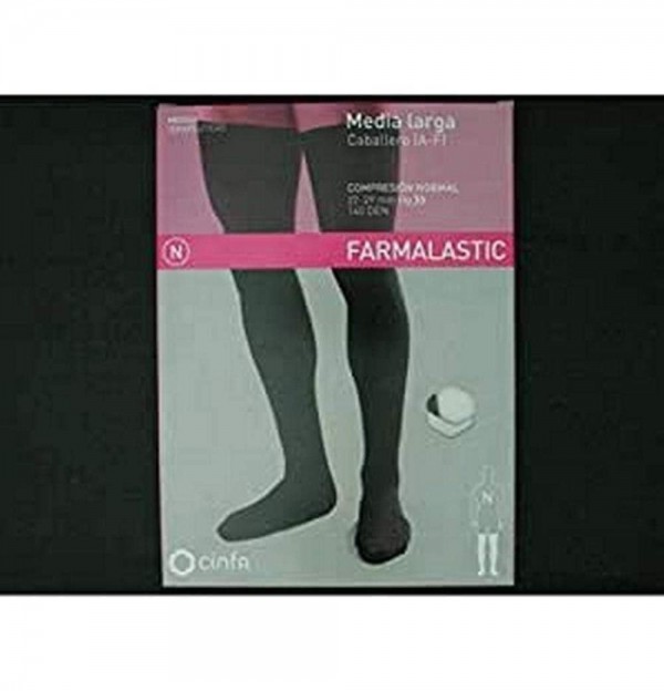 Media Caballero Larga (A-F) Compresion Normal - Farmalastic Silicona (2 Unidades Talla Pequeña)