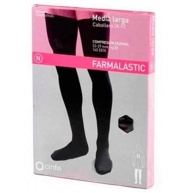 Media Caballero Larga (A-F) Compresion Normal - Farmalastic Silicona (2 Unidades Talla Extragrande)