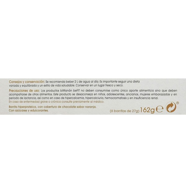 Bimanan Befit Proteina Barritas (6 Barritas 27 G Sabor Chocolate)