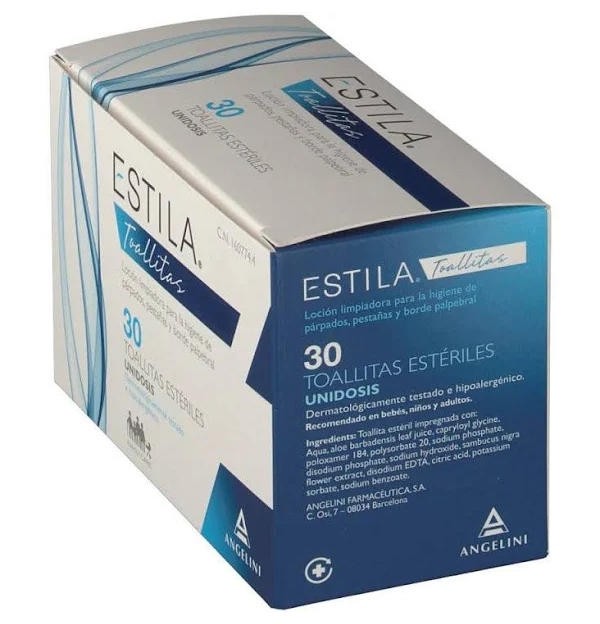 Estila Toallitas Esteriles De Un Solo Uso - Higiene De Parpados/ Pestañas Y Borde Palpebral (30 Unidades)