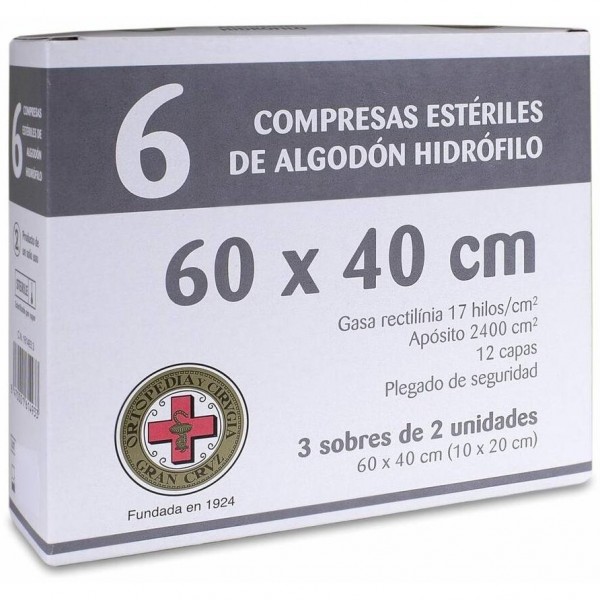 Gasa Esteril Algod Gran Cruz 17 Hilos 6U