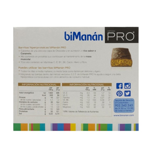 Bimanan Befit Proteina (6 Barritas 27 G Chocolate Caramelo)