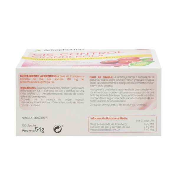 Cranberola Ciscontrol Arandano Americano Arko (140 Mg 120 Capsulas)