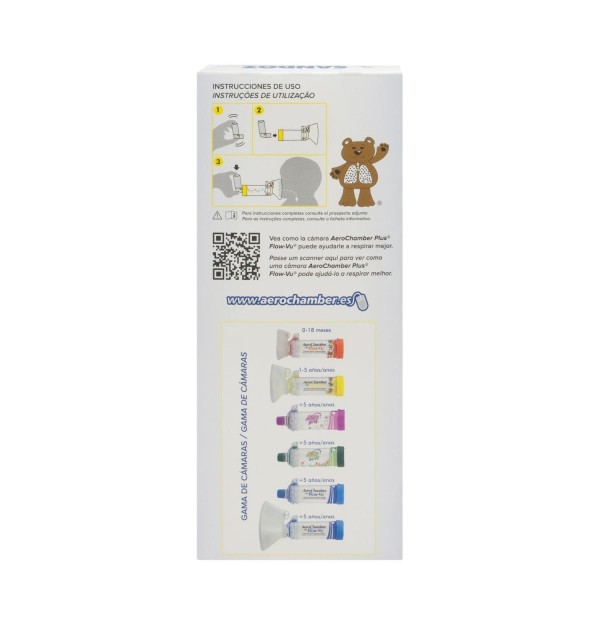 Aerochamber Plus Flow-Vu Pediatrico - Camara De Inhalacion (Infantil 1 U)