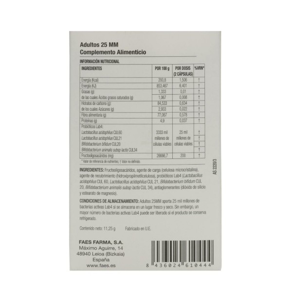 Profaes4 Adultos 25 Mm (Milmillones) (30 Capsulas)