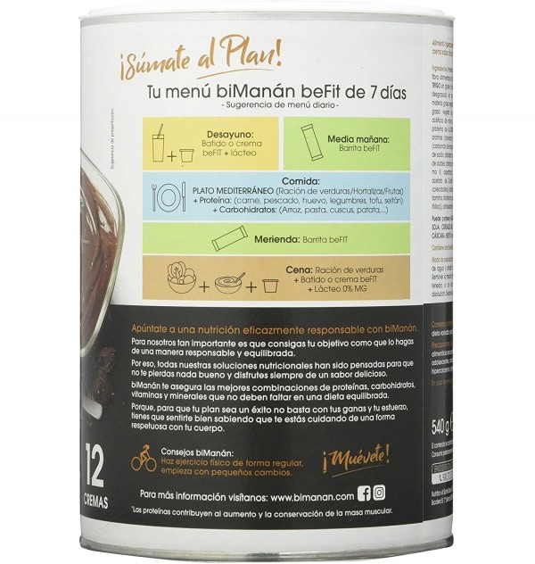 Bimanan Befit Proteina Crema (12 Dosis 540 G Sabor Chocolate)