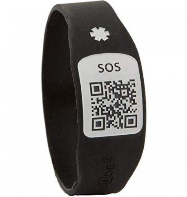 Pulsera Identificacion Silincode Qr (Negra T- M)