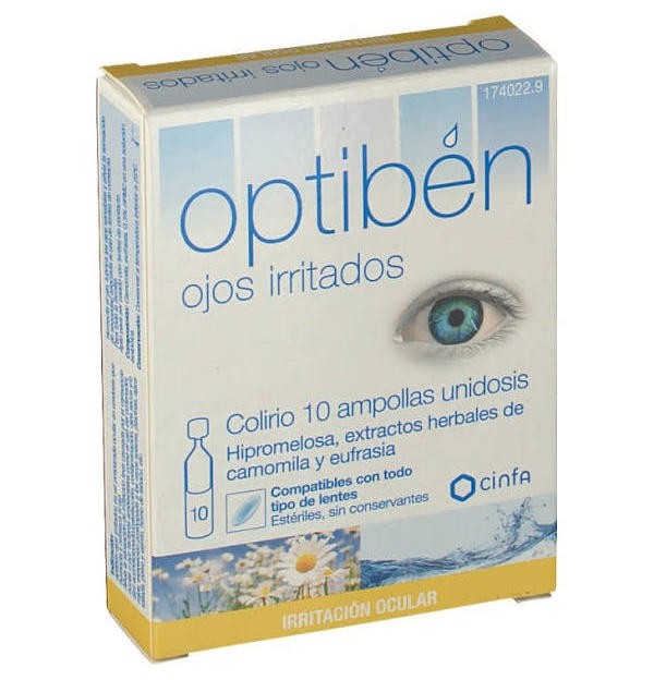 Optiben Ojos Irritados (10 Ampollas Unidosis 0,4 Ml)