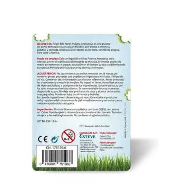 Repel Bite Niños Pulsera Con Citronela