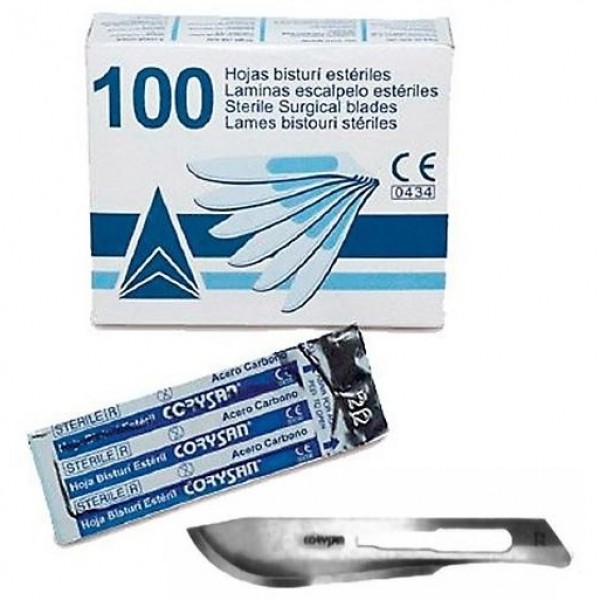 Hojas Bisturi Corysan Esteril N.22 100 U
