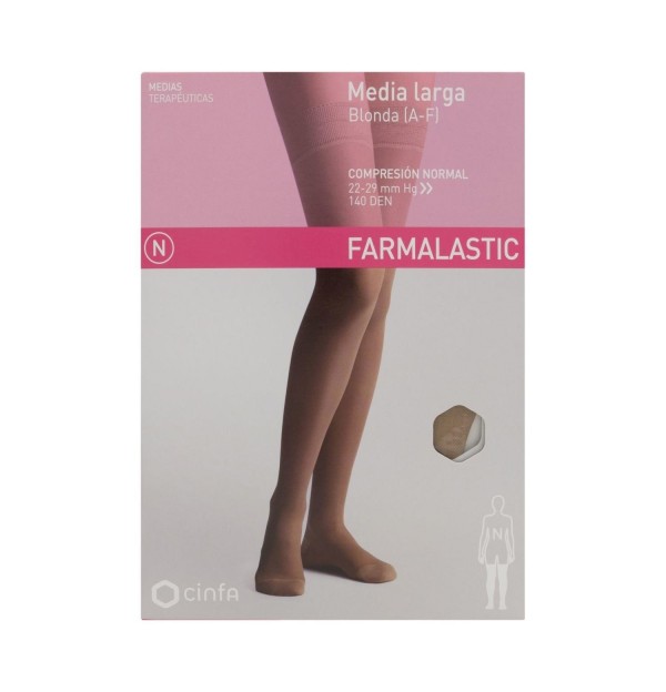 Media Larga (A-F) Compresion Normal - Farmalastic Blonda (Talla Pequeña Color Camel)