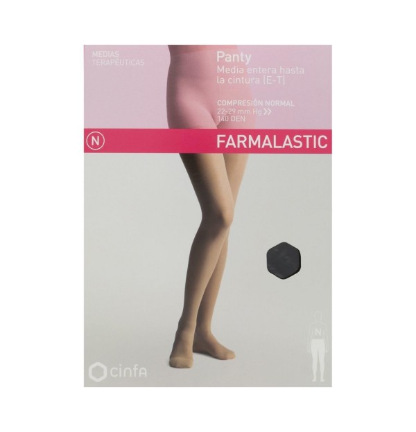 Panty Compresion Normal 140 Den - Farmalastic (Talla Pequeña Color Negro)