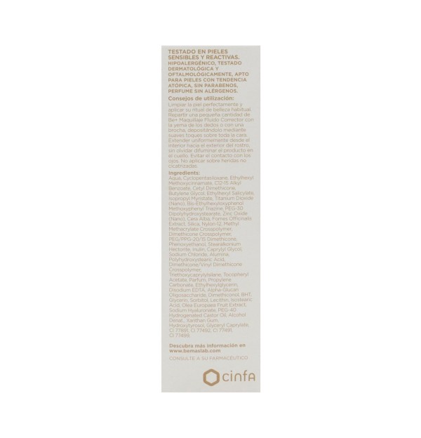 Be+ Maquillaje Fluido Corrector Oil Free Spf 20 (1 Envase 40 Ml Piel Clara)